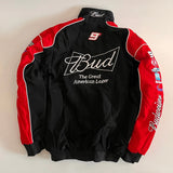 Budweiser Racing Jacket – Black & Red NASCAR Embroidered Bomber Gorilla Fits
