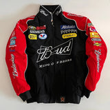 Budweiser Racing Jacket – Black & Red NASCAR Embroidered Bomber Gorilla Fits
