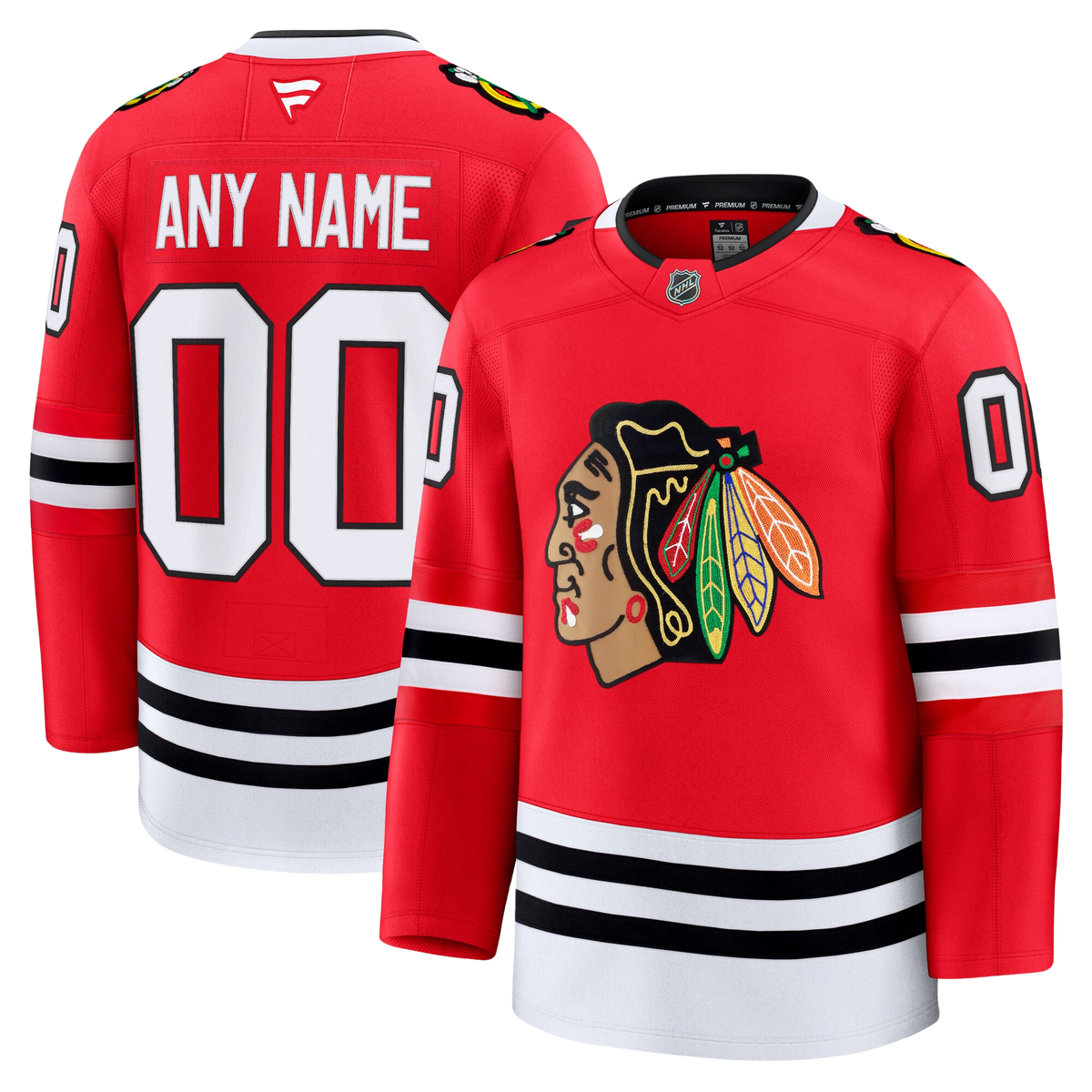 Customizable Chicago Blackhawks 2024 Fanatics Premium Official NHL HOME Jersey Gorilla Fits