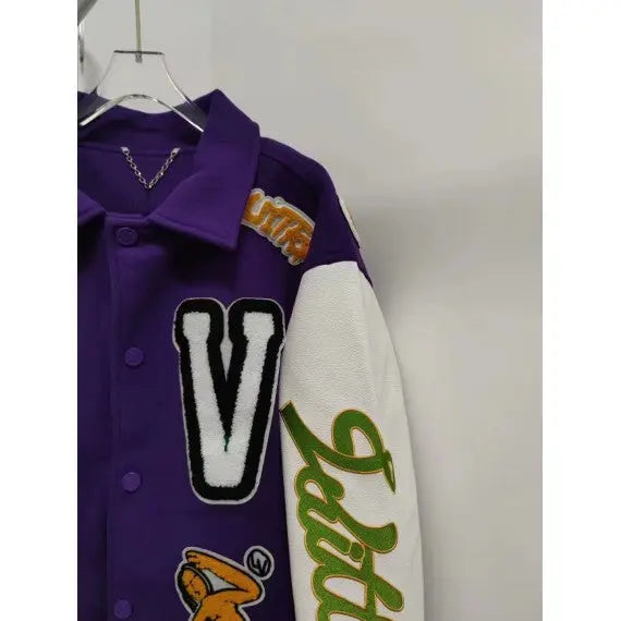 Designer embroidered LV LETTERMAN Varsity Jacket Gorilla fits