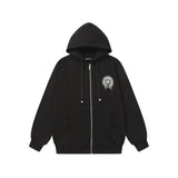 Chrome Hearts Rhinestone Horseshoe Hoodie - Black Gothic Streetwear Chrome-Hearts