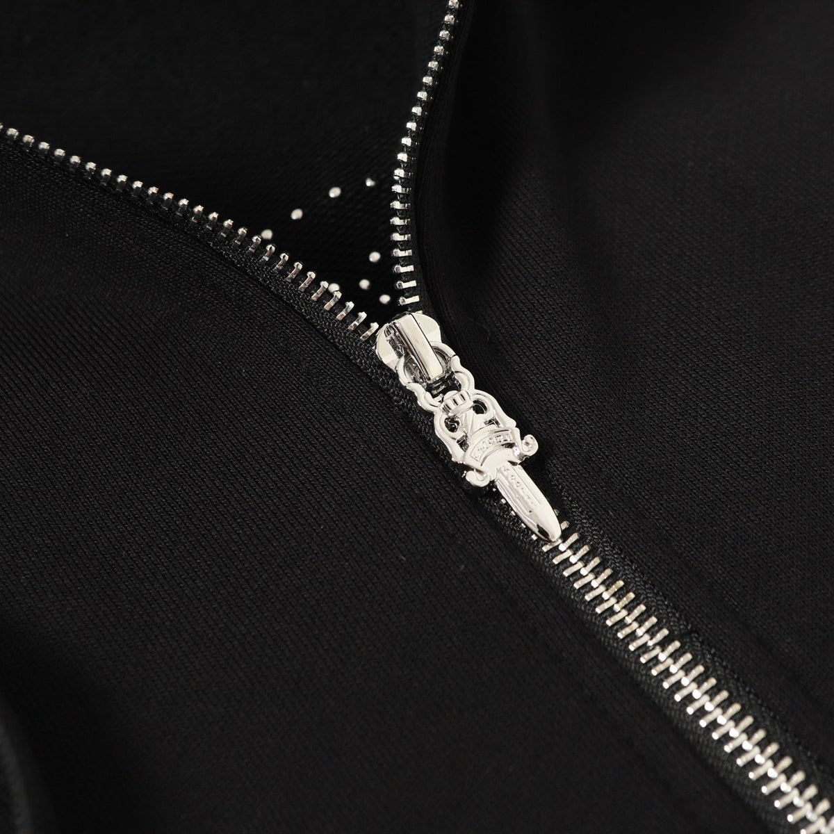 Chrome Hearts Rhinestone Horseshoe Hoodie - Black Gothic Streetwear Chrome-Hearts