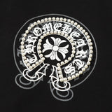 Chrome Hearts Rhinestone Horseshoe Hoodie - Black Gothic Streetwear Chrome-Hearts
