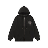 Chrome Hearts Colorful Rhinestone Hoodie - Black Gothic Street Sweatshirt Gorilla Fits