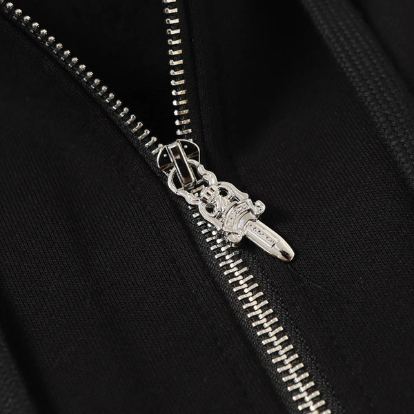 Chrome Hearts Colorful Rhinestone Hoodie - Black Gothic Street Sweatshirt Gorilla Fits