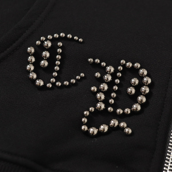 Chrome Hearts Rhinestone Cross Hoodie - Black Gothic Streetwear Chrome-Hearts