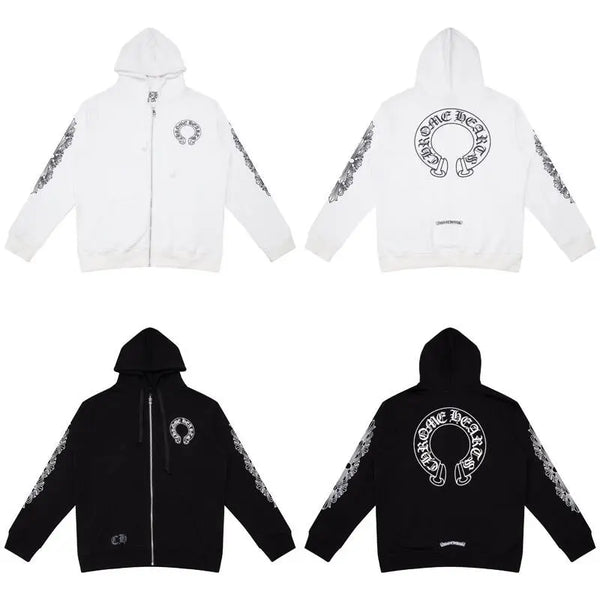 CHROME HEARTS classic Horseshoe ZIP-UP Hoodie Gorilla Fits