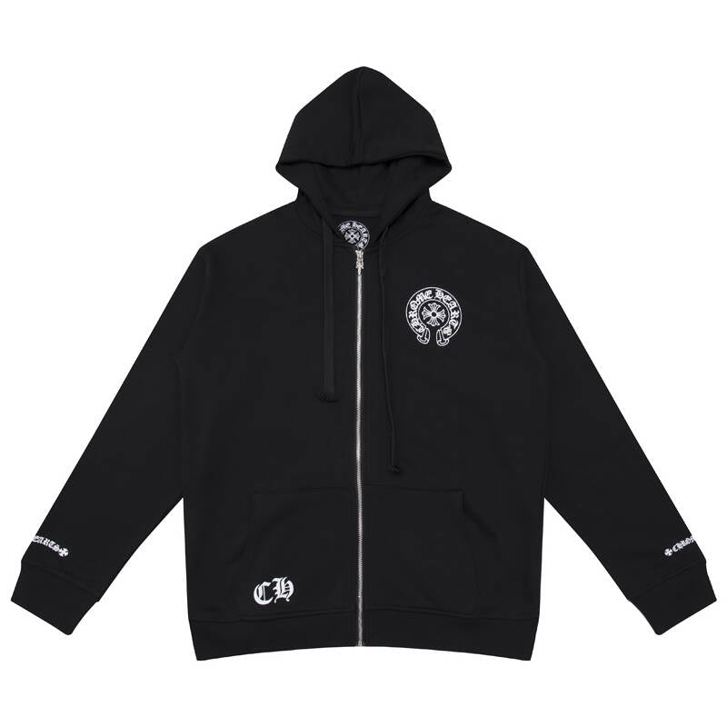Luxury CHROME HEARTS  Horseshoe ZIP-UP Hoodie Gorilla Fits