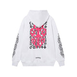 Luxury CHROME HEARTS Pink Paint ZIP-UP Hoodie Gorilla Fits