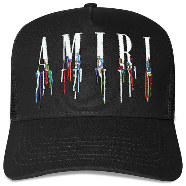 Amiri Paint Drip Core Logo Trucker Cap Black/Blue/White