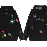 CHROME HEARTS  Cross Print Hoodie Gorilla Fits