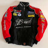 Budweiser Racing Jacket – Black & Red NASCAR Embroidered Bomber Gorilla Fits