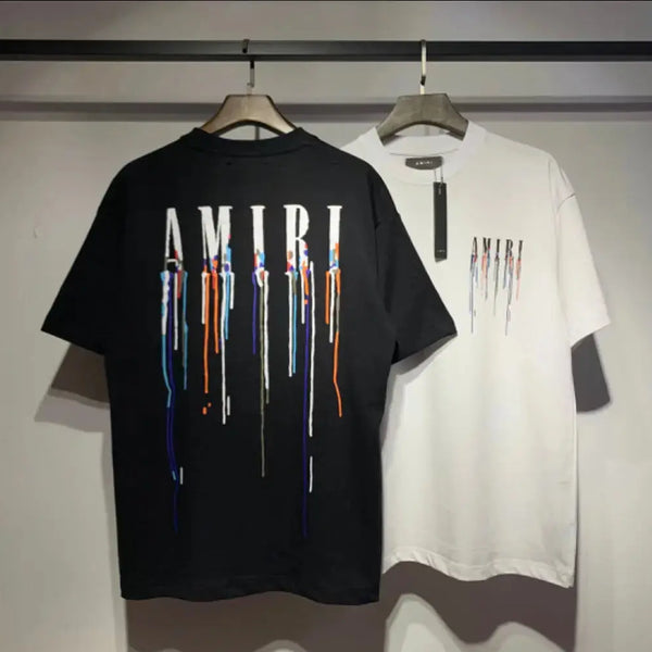 Black/White Drip paint  Amiri Designer T-shirts Gorilla fits