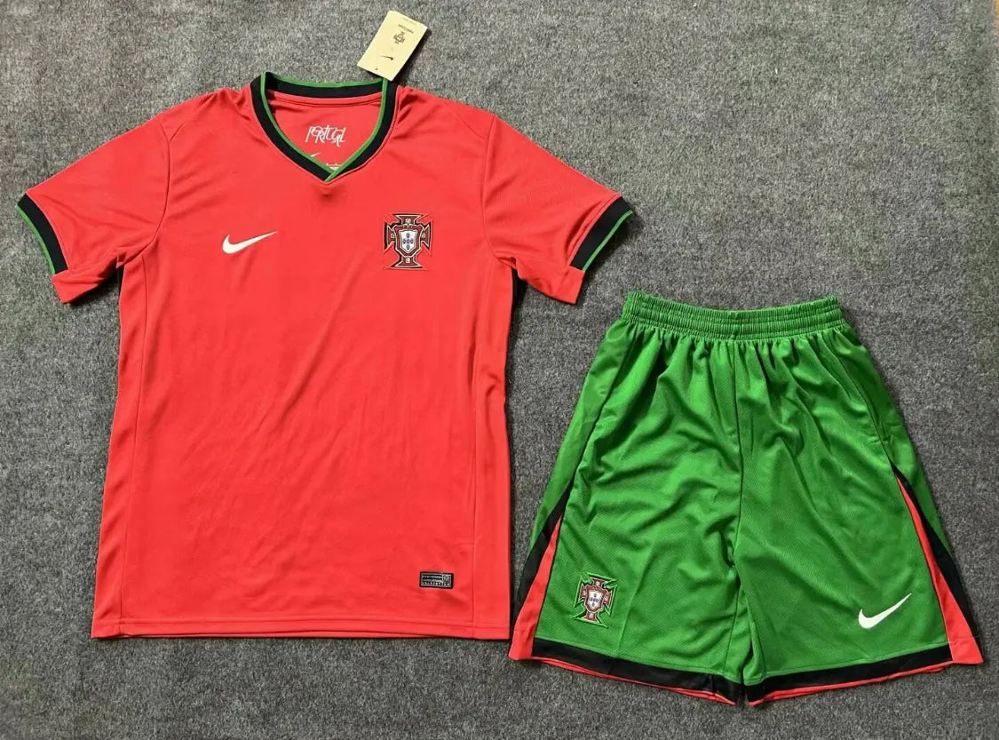 Ronaldo Portugal Euro 2024 HOME and Away  KIT – Authentic quality for Kids Gorilla fits