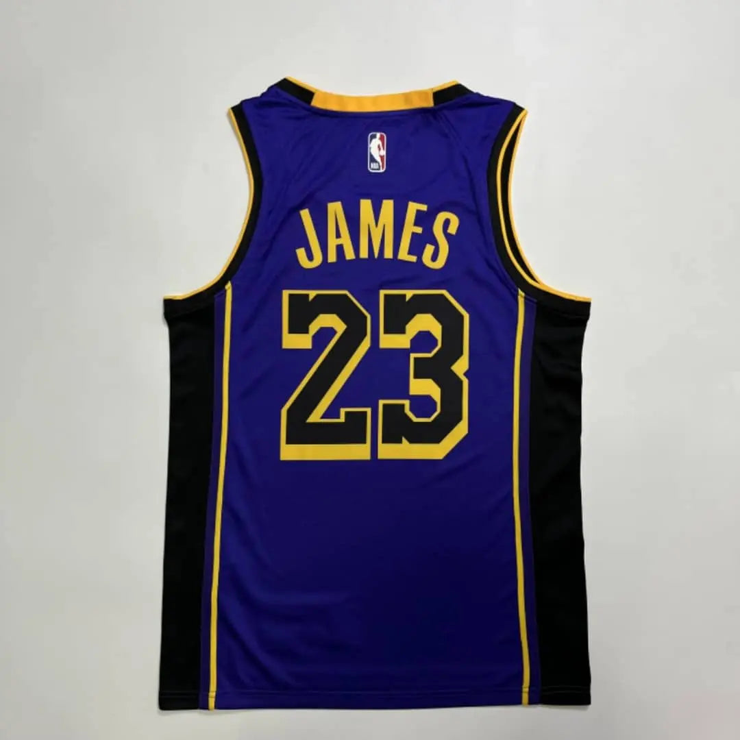 Limited Edition Purple Lakers embroidered Jersey Set -LebronJames #23- Jordan NBA Collection Gorilla fits