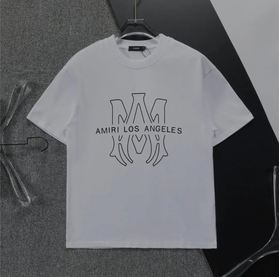 Black and white options Amiri Designer logo print Los Angeles T-shirts. Buy 3 get 1 FREE Gorilla fits