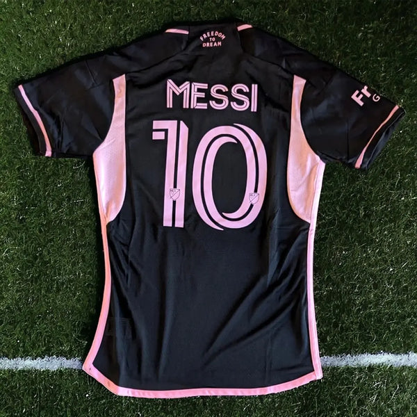 24/25 Inter Miami Adult Football/Soccer Jersey Messi #10 - Pink/Black Gorilla fits