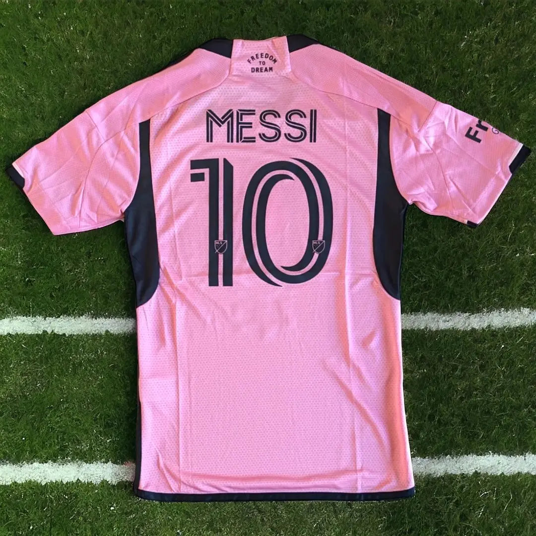 24/25 Inter Miami Adult Football/Soccer Jersey Messi #10 - Pink/Black Gorilla fits