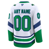 Customizable Carolina Hurricanes 2024 Fanatics Premium White Whalers Jersey Gorilla Fits