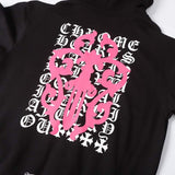 Luxury CHROME HEARTS Pink Paint ZIP-UP Hoodie Gorilla Fits