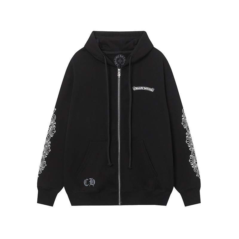 Luxury CHROME HEARTS Pink Paint ZIP-UP Hoodie Gorilla Fits