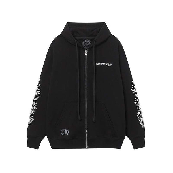 Luxury CHROME HEARTS Pink Paint ZIP-UP Hoodie Gorilla Fits