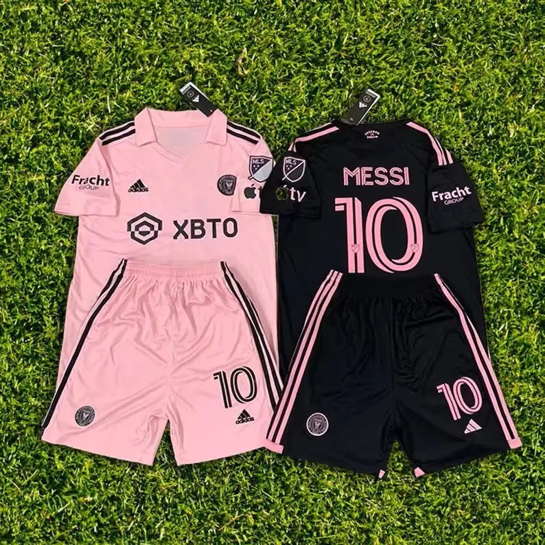 Inter Miami Adult and kids Soccer Jersey and Shorts Set, Messi #10/ custom name -- MLS--Fast shipping- Same week shipping!