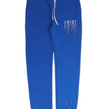 Amiri Black/Blue drip Embroidered paint, sweatpants black, blue, street wear pants, Amiri drip, modern fit. Gorilla fits