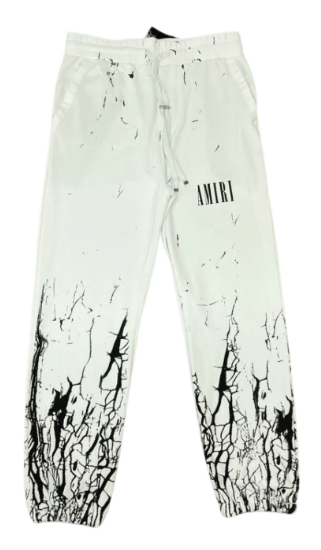 Amiri Cracked Sweatpants in White and Black Options Gorilla fits