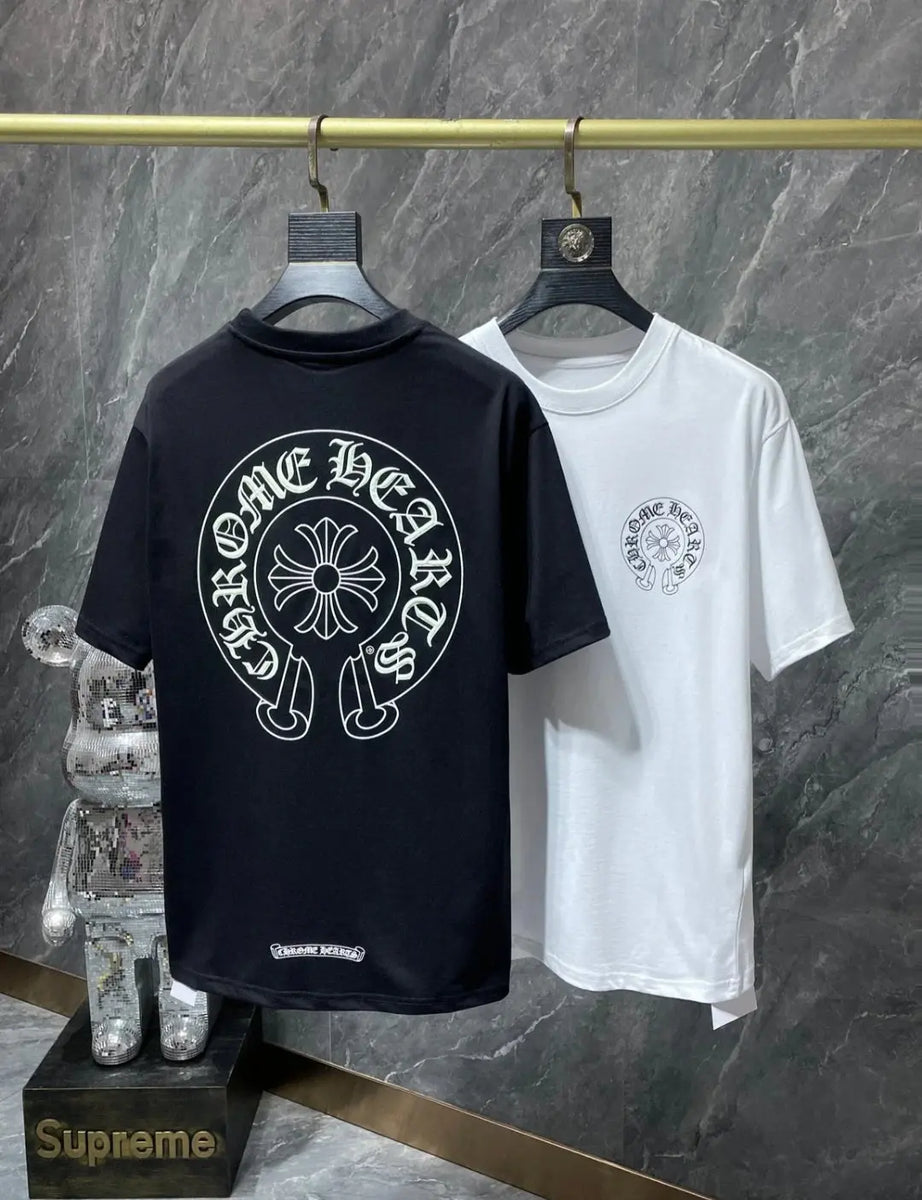 Black/White Horseshoe Chrome Hearts T-shirts . Buy 3 get 1 FREE Gorilla fits
