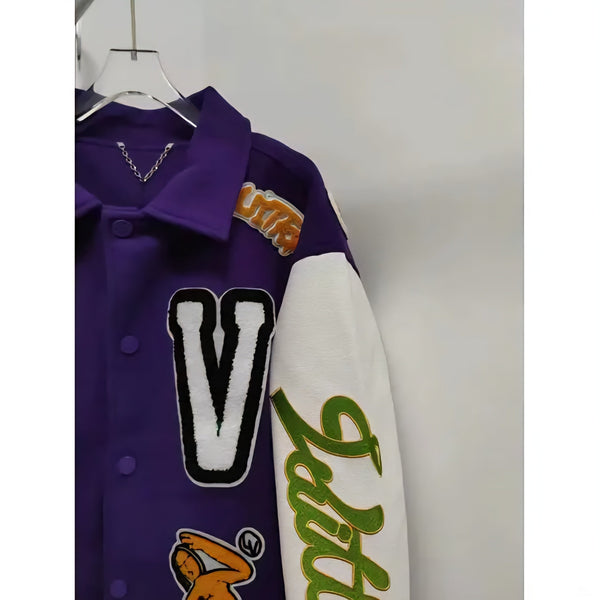 Embroidered LV LETTERMAN Varsity Jacket Gorilla fits