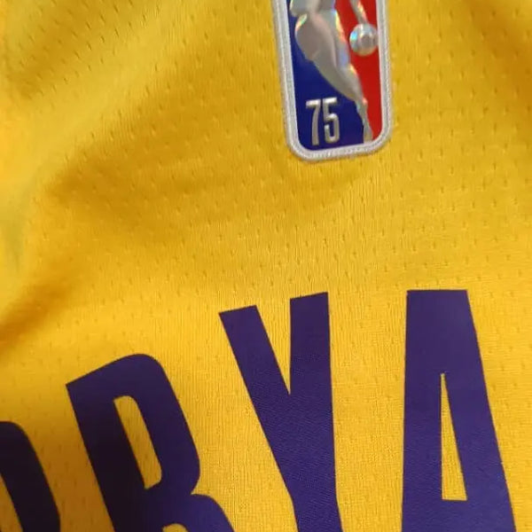 Nba Mens Kobe Bryant jersey Lakers Kb #24 yellow/Black Mamba Day Swingman Jersey #8 infront and #24 on back. Kobe Bryant tribute.