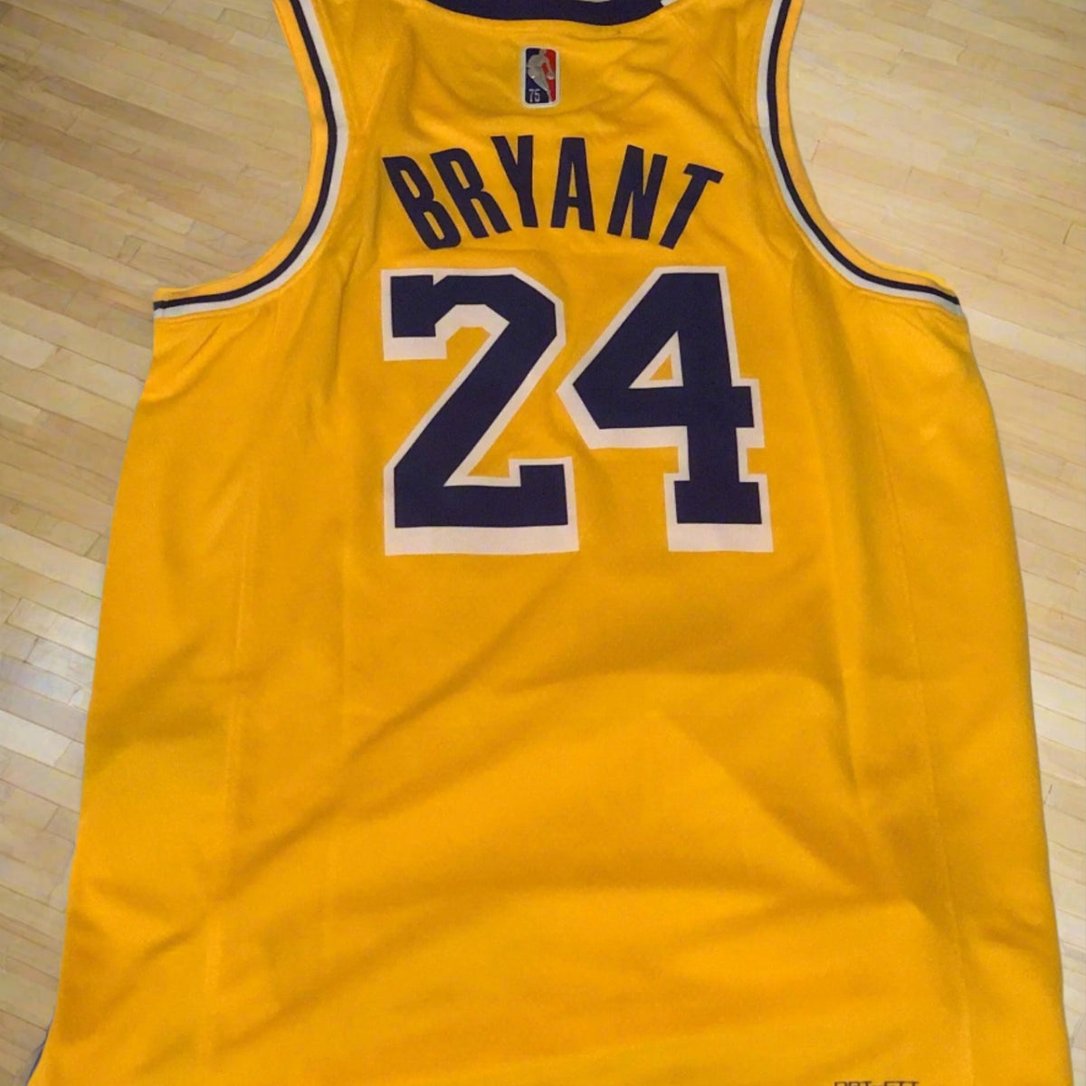 Nba Mens Kobe Bryant jersey Lakers Kb #24 yellow/Black Mamba Day Swingman Jersey #8 infront and #24 on back. Kobe Bryant tribute.