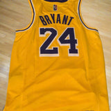 Nba Mens Kobe Bryant jersey Lakers Kb #24 yellow/Black Mamba Day Swingman Jersey #8 infront and #24 on back. Kobe Bryant tribute.