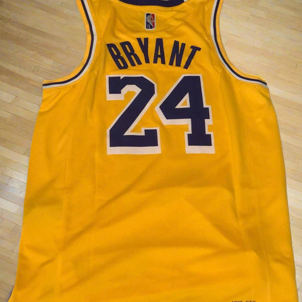 Nba Mens Kobe Bryant jersey Lakers Kb #24 yellow/Black Mamba Day Swingman Jersey #8 infront and #24 on back. Kobe Bryant tribute.