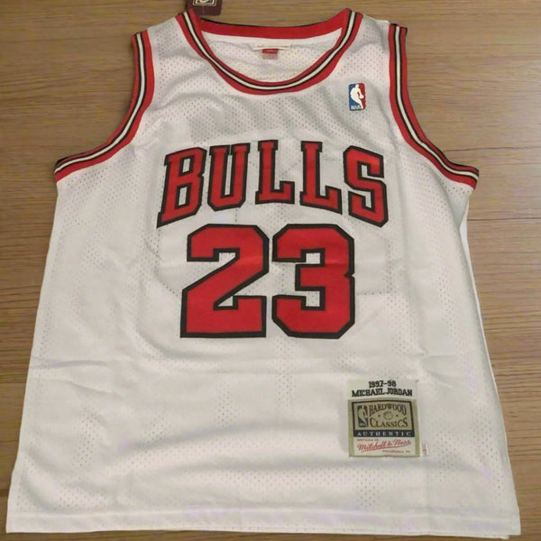 All MICHAEL JORDAN NBA Chicago Bulls Jersey - M and N stitched Edition - White & Red Options/ nba jersey.Adult Men size.