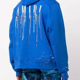 AMIRI Fashion drip paint hoodie unisex streetwear, Oversized Unisex long Sleeves, White drip paint/Black paint/Blue paint, hoodie/ pullover